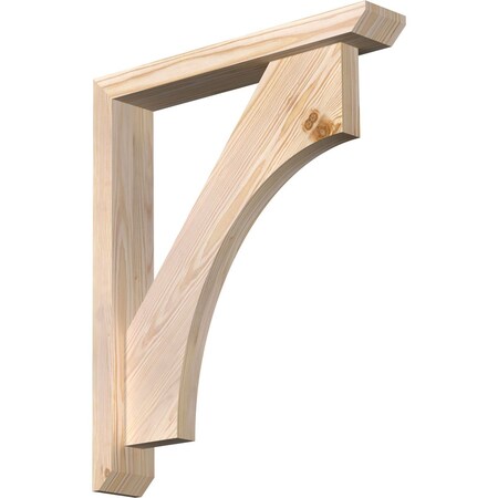Ekena Millwork Westlake Slat Smooth Bracket w/ Offset Brace, Douglas Fir, 3 1/2"W x 20"D x 24"H BKT0402X20X24WTL06SDF